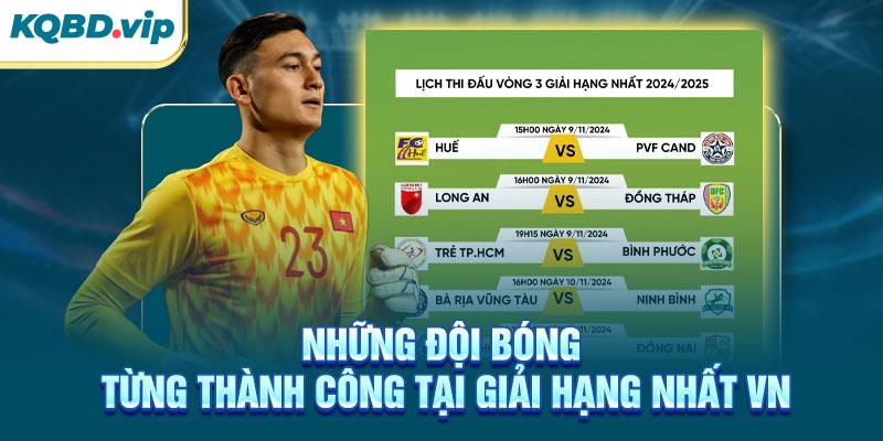 Những đội bóng từng thành công tại giải hạng nhất VN